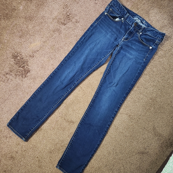 American Eagle Outfitters Deep Blue Skinny Jeans - Picture 2 of 6